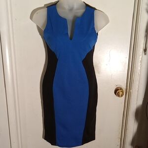 Women's Black And Blue Dress Some Stretch Just Says Large
